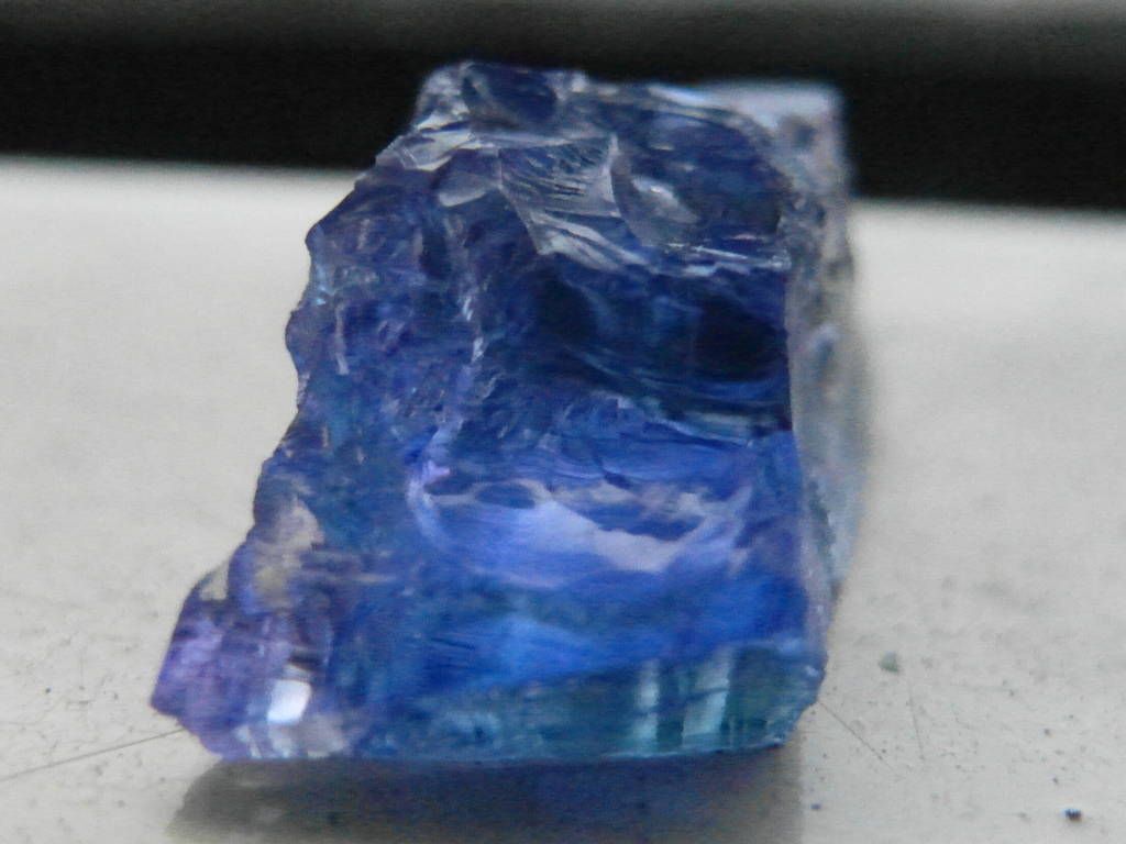 Rough tanzanite as it comes out of the ground at Mererani, before cutting